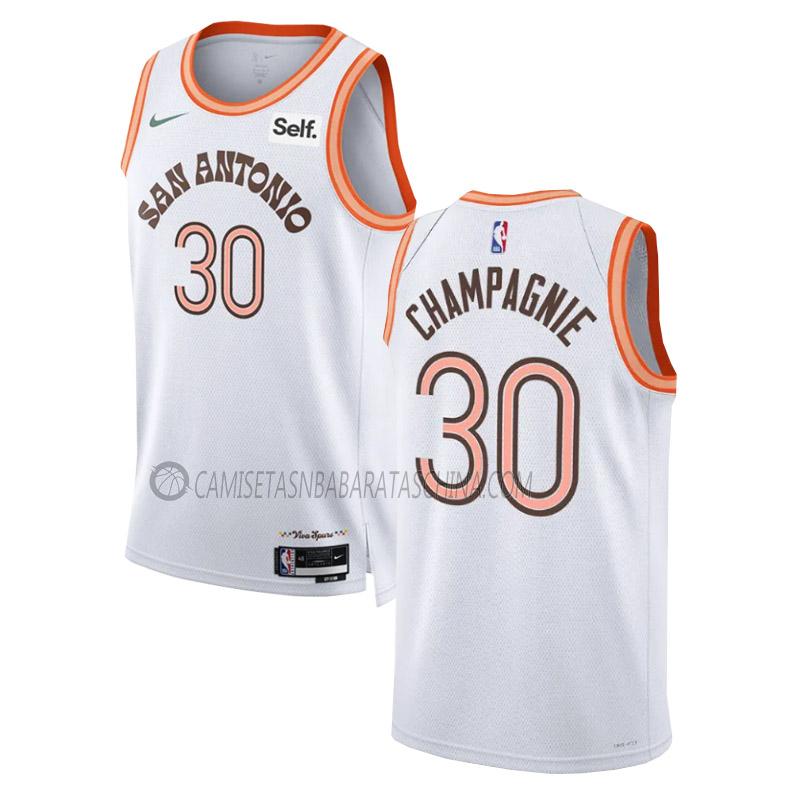 camiseta julian champagnie san antonio spurs de 30 hombre city edition 2023-24 blanco