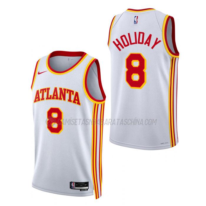 camiseta justin holiday atlanta hawks de 8 hombre association edition 2023 blanco