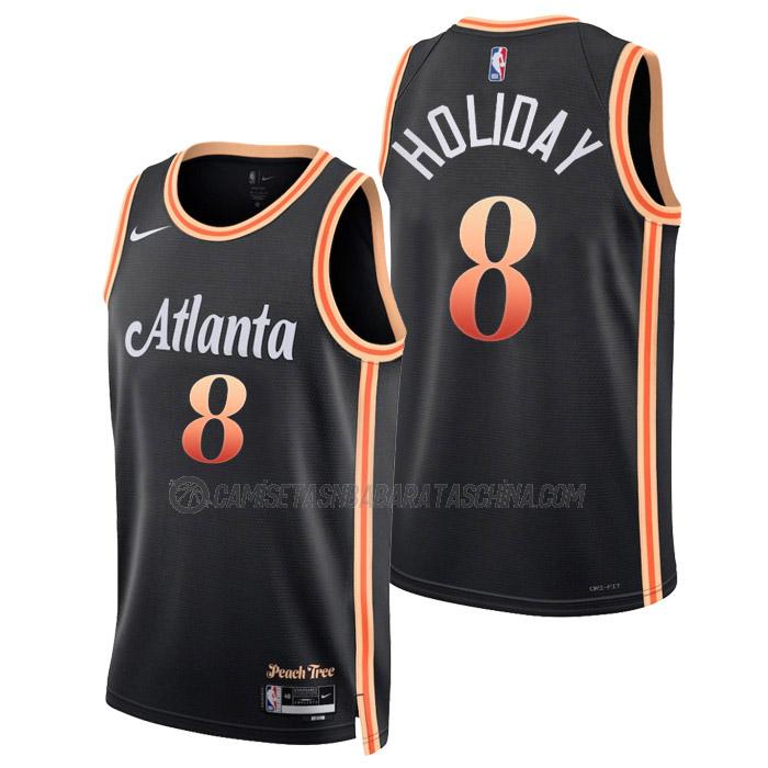 camiseta justin holiday atlanta hawks de 8 hombre city edition 2023 negro