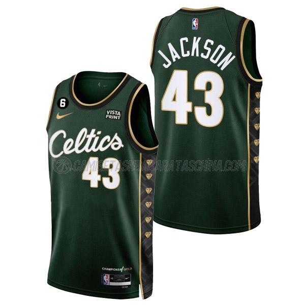 camiseta justin jackson boston celtics de 43 hombre city edition 2023 verde