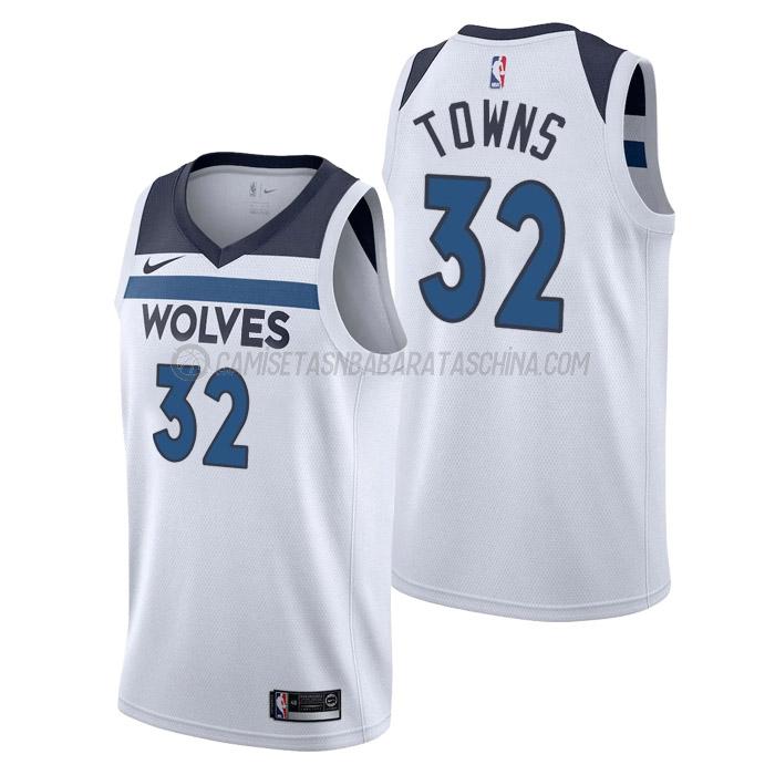 camiseta karl-anthony towns minnesota timberwolves de 32 hombre association edition 2023 blanco