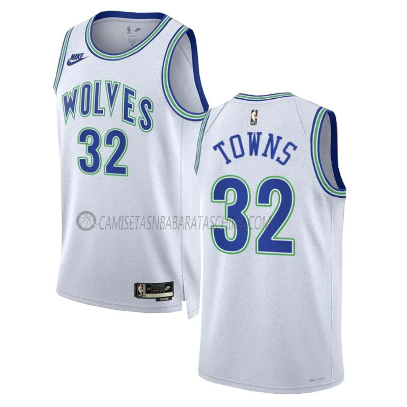 camiseta karl-anthony towns minnesota timberwolves de 32 hombre classic edition 2023-24 blanco