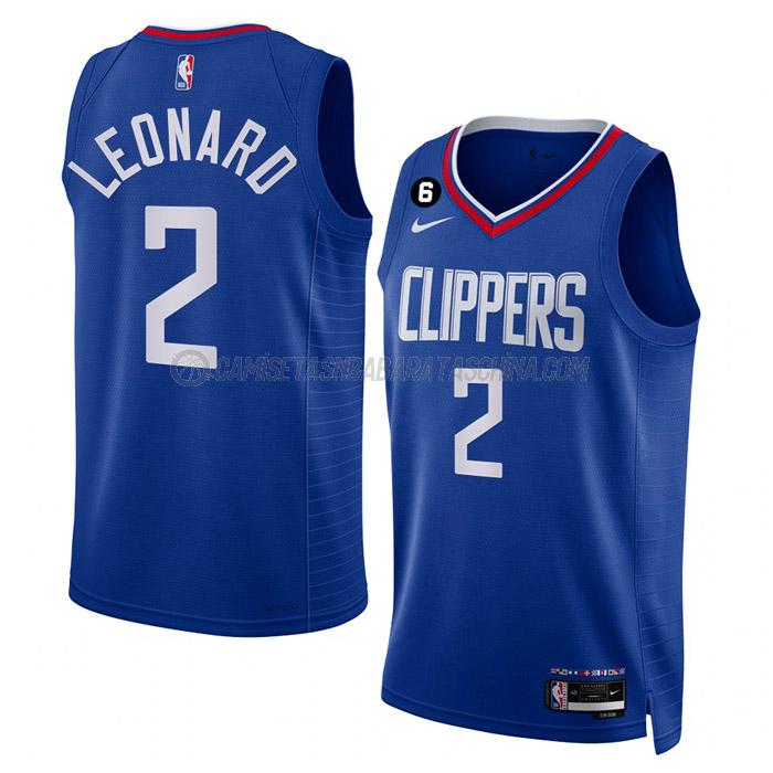 camiseta kawhi leonard los angeles clippers de 2 hombre icon edition 2023 azul