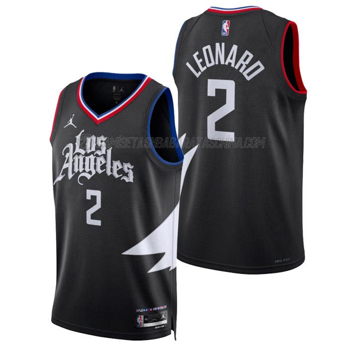 camiseta kawhi leonard los angeles clippers de 2 hombre statement edition 2023 negro