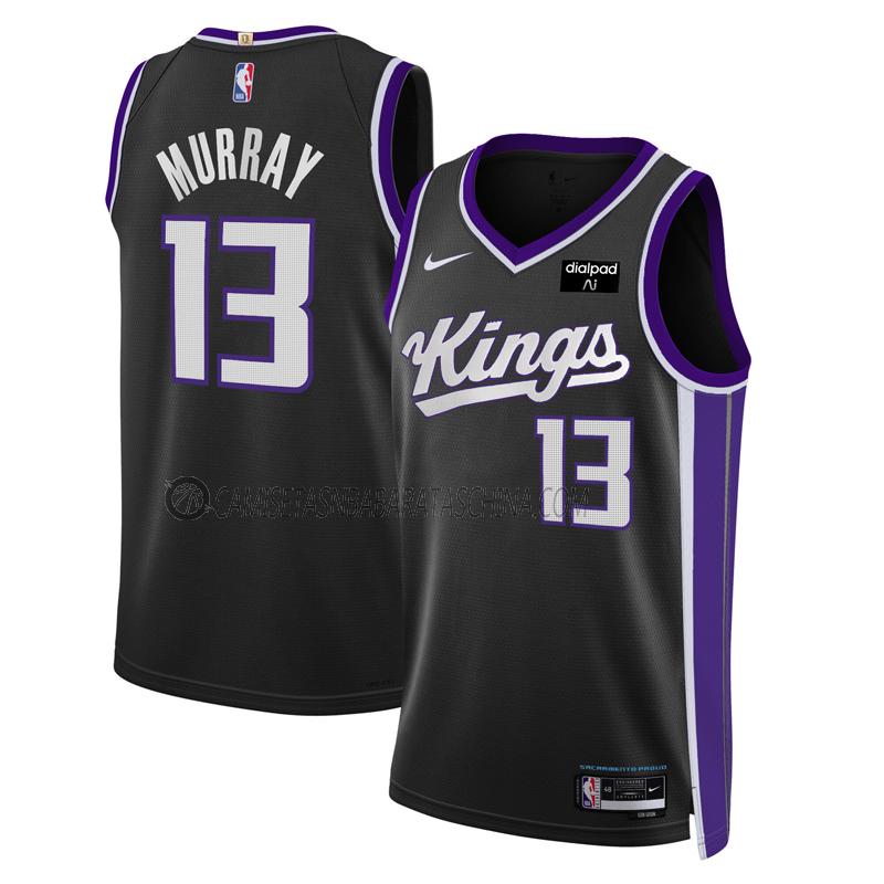 camiseta keegan murray sacramento kings de 13 hombre icon edition 2023-24 negro