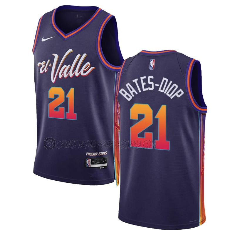 camiseta keita bates-diop phoenix suns de 21 hombre city edition 2023-24 p煤rpura