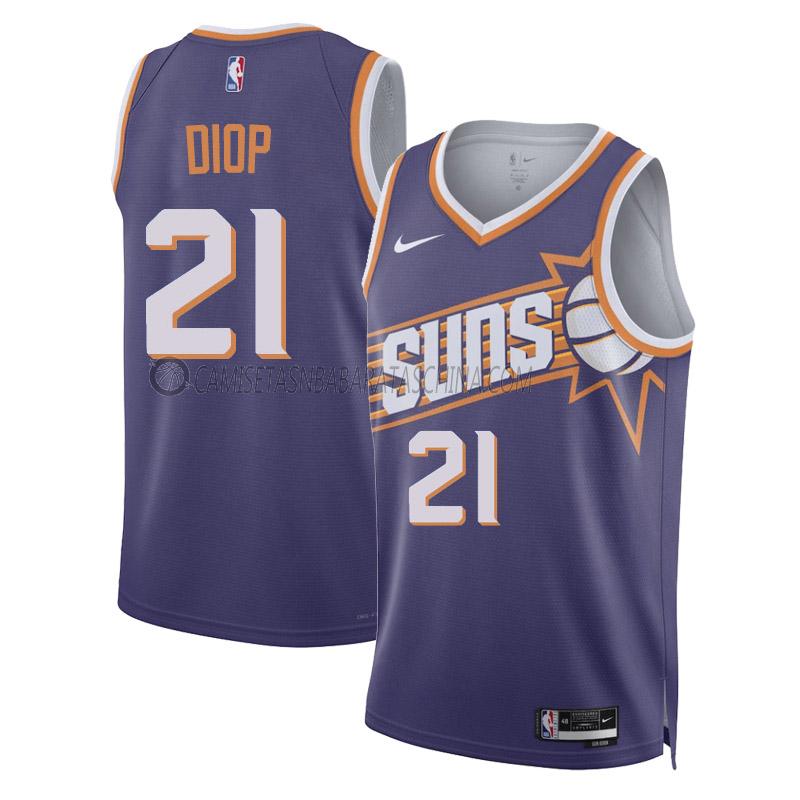 camiseta keita bates-diop phoenix suns de 21 hombre icon edition 2023-24 púrpura