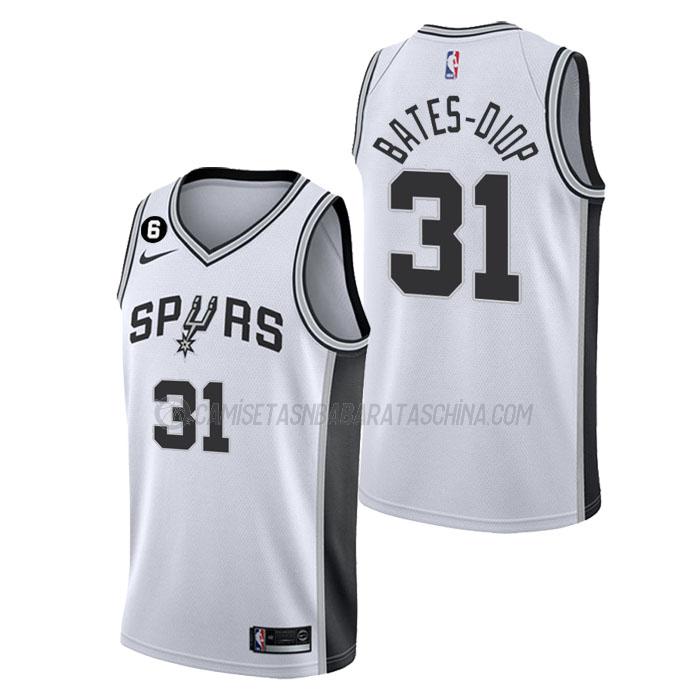 camiseta keita bates-diop san antonio spurs de 31 hombre association edition 2023 blanco