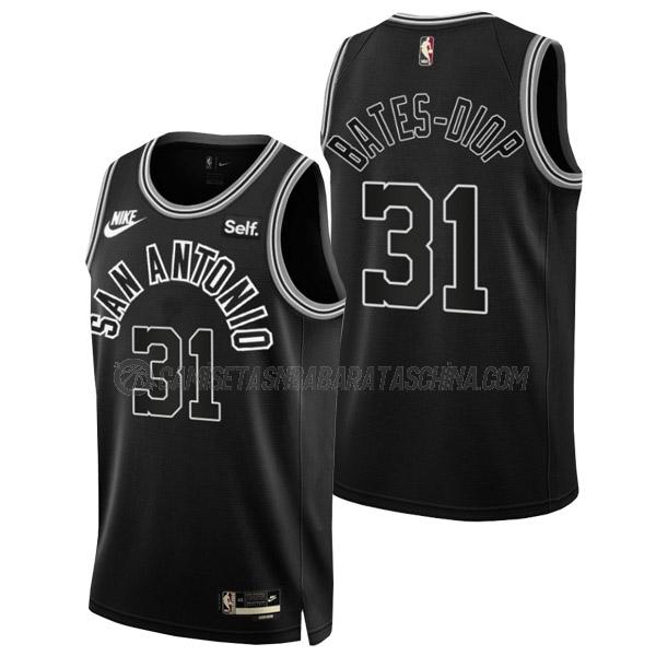 camiseta keita bates-diop san antonio spurs de 31 hombre classic edition 2023 negro