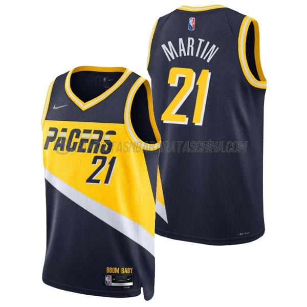 camiseta kelan martin indiana pacers de 21 hombre city edition 2022 azul marino