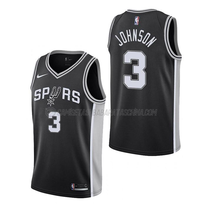 camiseta keldon johnson san antonio spurs de 3 hombre icon edition 2023 negro