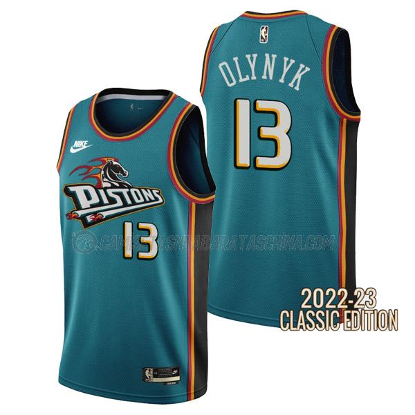 camiseta kelly olynyk detroit pistons de 13 hombre classic edition 2023 verde azulado