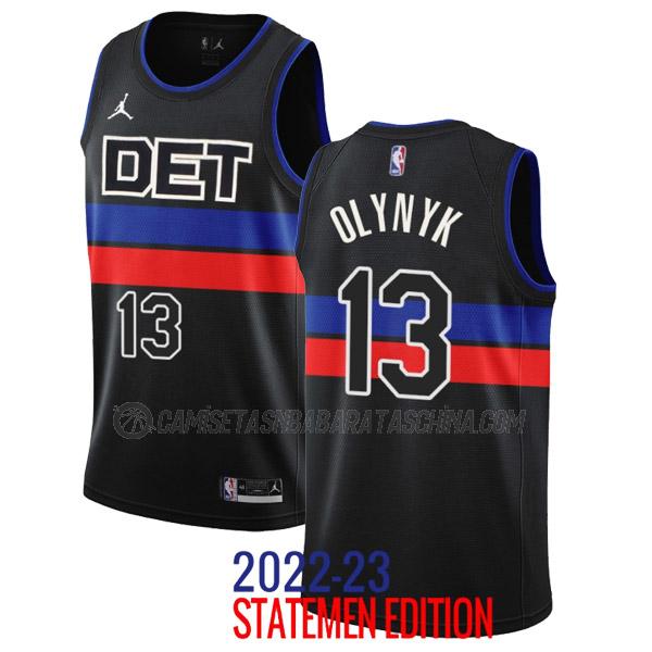 camiseta kelly olynyk detroit pistons de 13 hombre statement edition 2023 negro