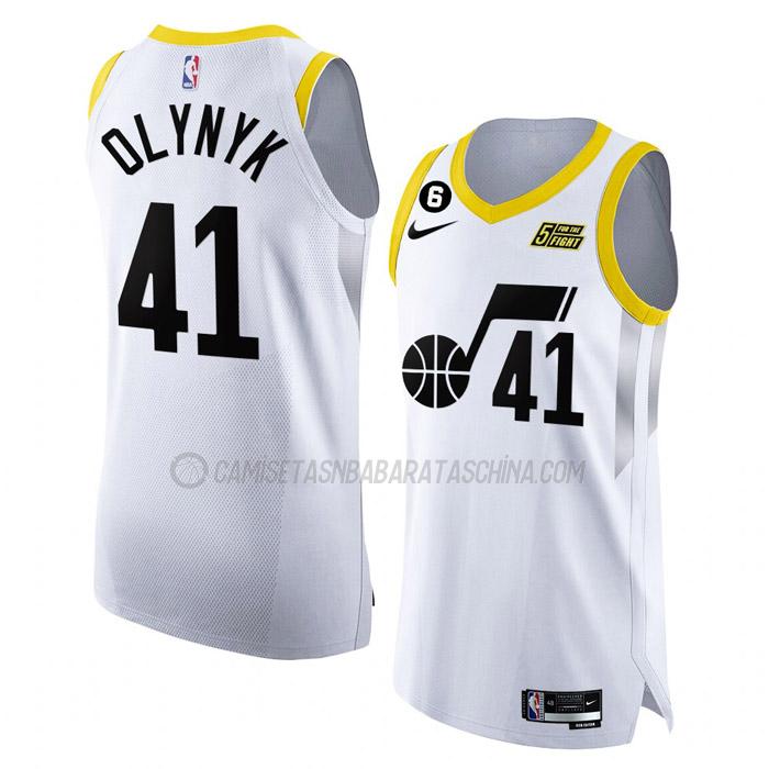 camiseta kelly olynyk utah jazz de 41 hombre association edition 2023 blanco