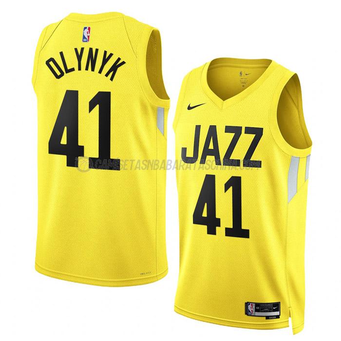 camiseta kelly olynyk utah jazz de 41 hombre icon edition 2023 amarillo