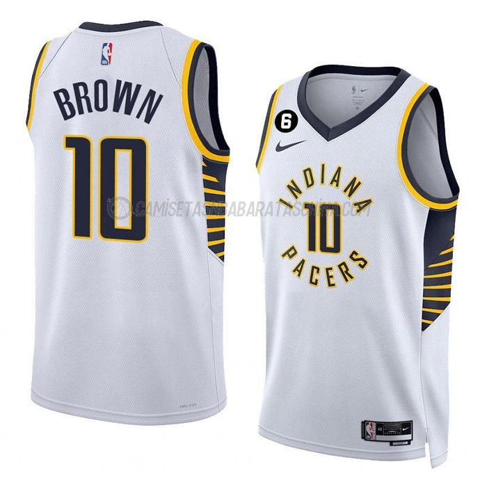 camiseta kendall brown indiana pacers de 10 hombre association edition 2023 blanco