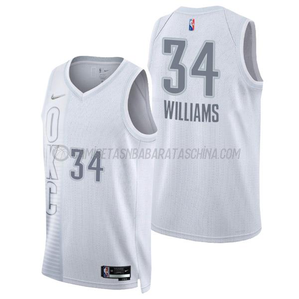 camiseta kenrich williams oklahoma city thunder de 34 hombre city edition 2022 blanco