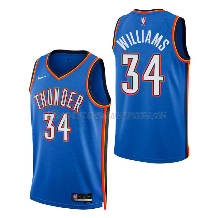 camiseta kenrich williams oklahoma city thunder de 34 hombre icon edition 2023 azul