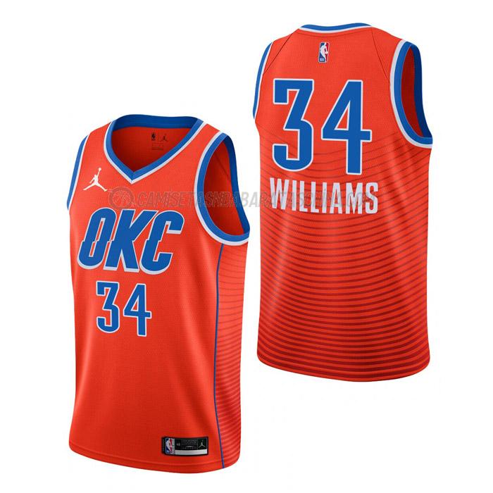 camiseta kenrich williams oklahoma city thunder de 34 hombre statement edition 2023 naranja