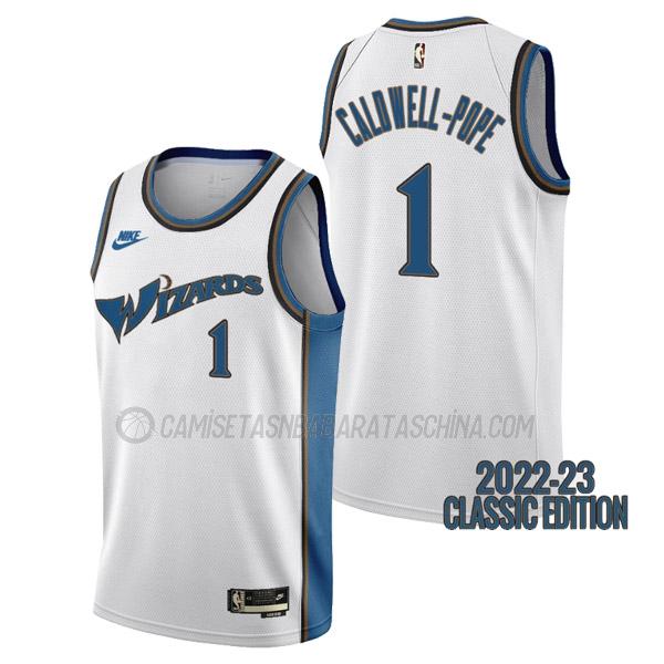 camiseta kentavious caldwell-pope washington wizards de 1 hombre classic edition 2023 blanco