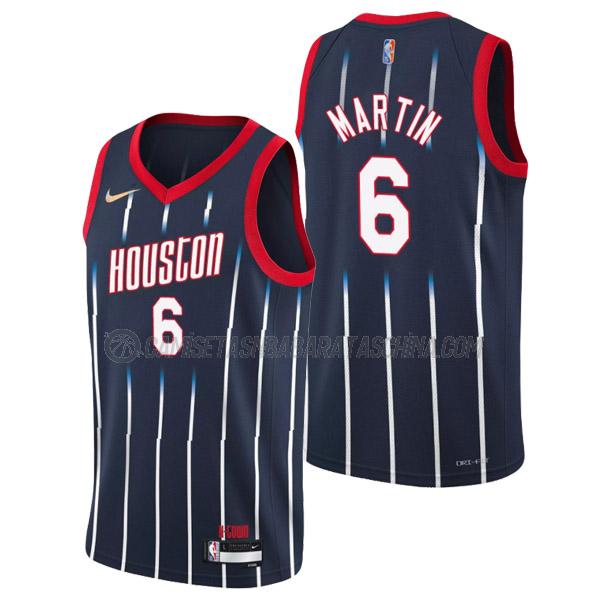 camiseta kenyon martin jr houston rockets de 6 hombre city edition 2022 azul