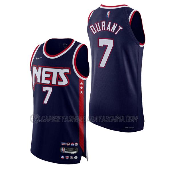 camiseta kevin durant brooklyn nets de 7 hombre city edition 2022 azul marino