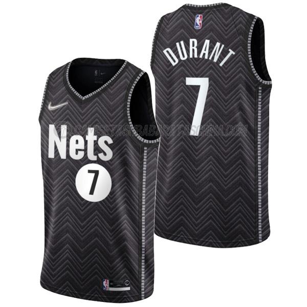 camiseta kevin durant brooklyn nets de 7 hombre earned edition 2022 negro