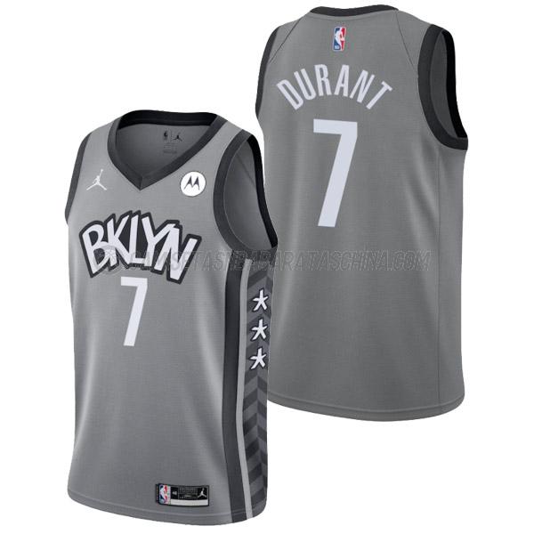 camiseta kevin durant brooklyn nets de 7 hombre statement edition 2022 gris