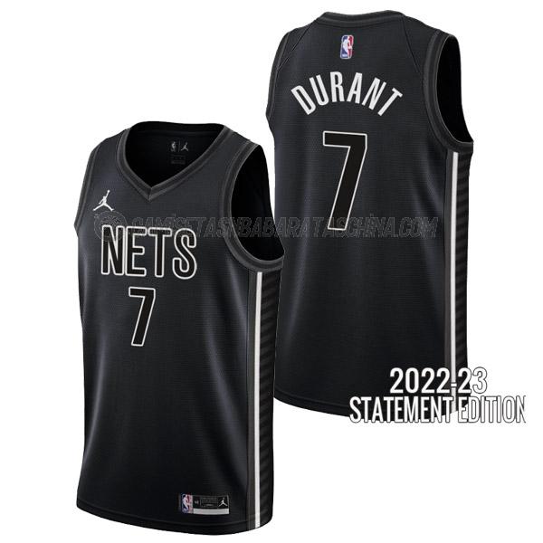 camiseta kevin durant brooklyn nets de 7 hombre statement edition 2023 negro