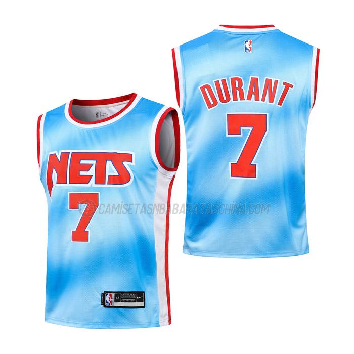 camiseta kevin durant brooklyn nets de 7 niños classic edition 2021 azul