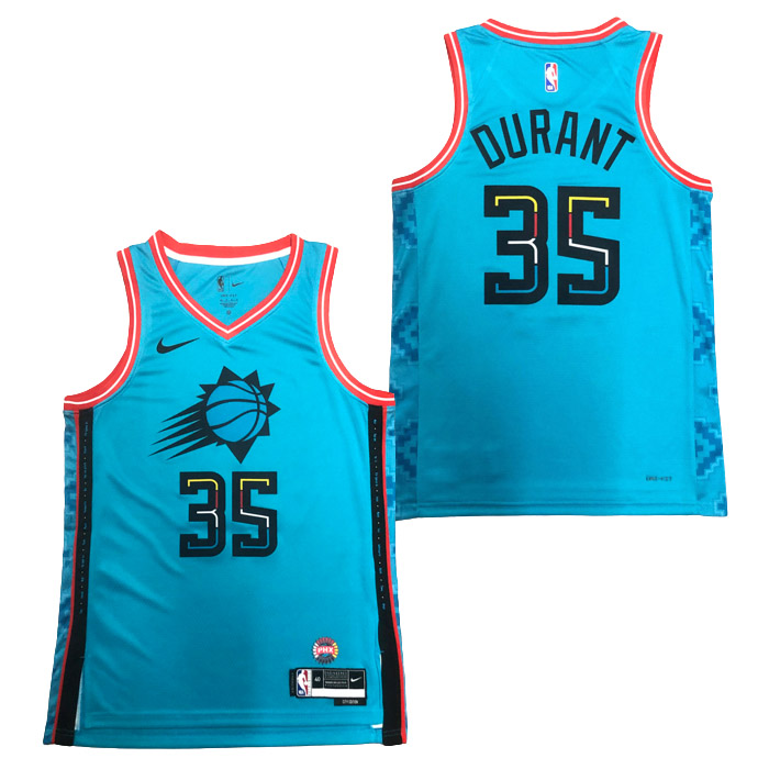 camiseta kevin durant phoenix suns de 35 hombre city edition 2023 verde azulado