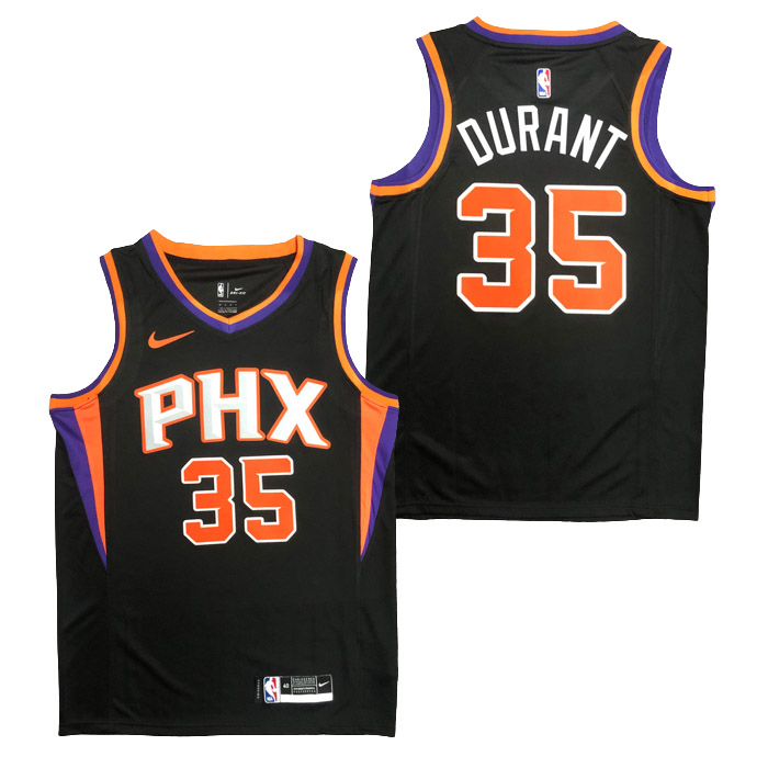 camiseta kevin durant phoenix suns de 35 hombre statement edition 2019 negro