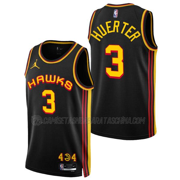 camiseta kevin huerter atlanta hawks de 3 hombre statement edition 2023 negro