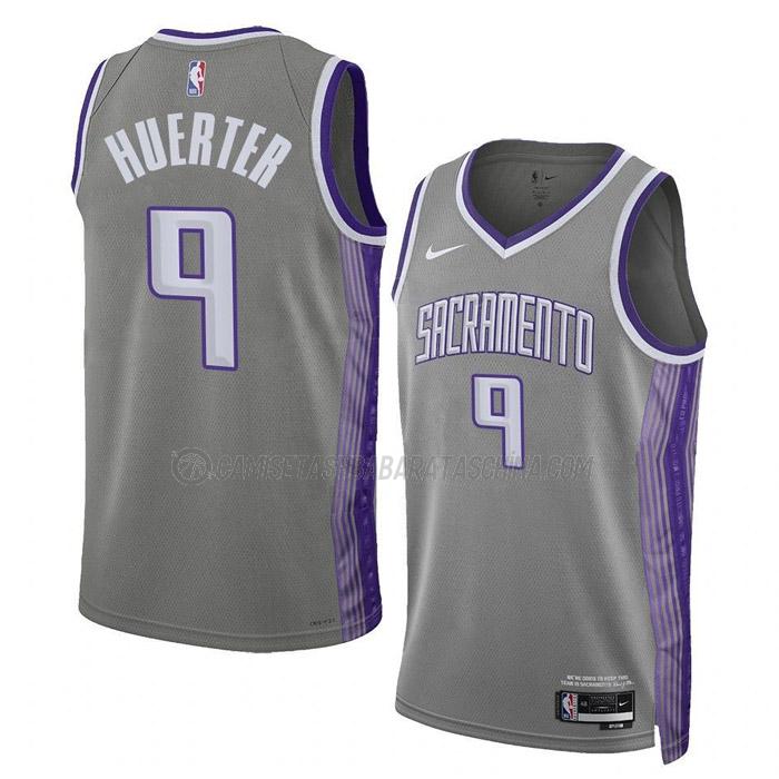 camiseta kevin huerter sacramento kings de 9 hombre city edition 2023 gris