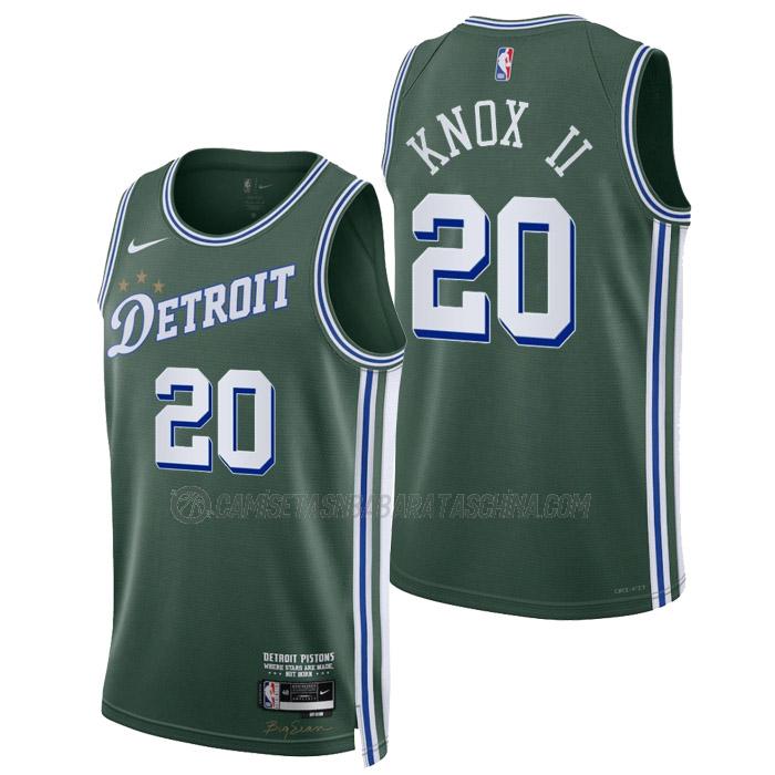 camiseta kevin knox ii detroit pistons de 20 hombre city edition 2023 verde