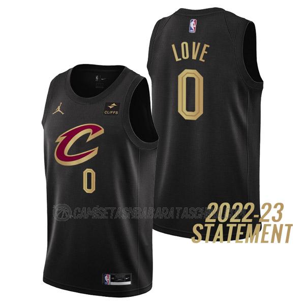 camiseta kevin love cleveland cavaliers de 0 hombre statement edition 2023 negro