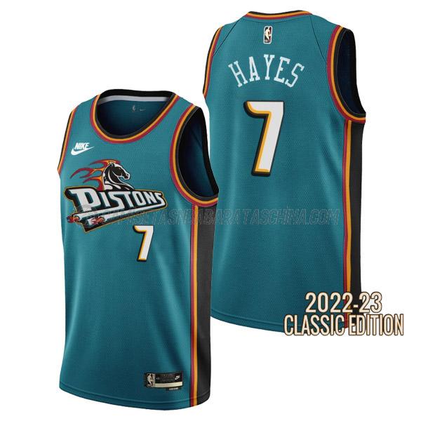 camiseta killian hayes detroit pistons de 7 hombre classic edition 2023 verde azulado