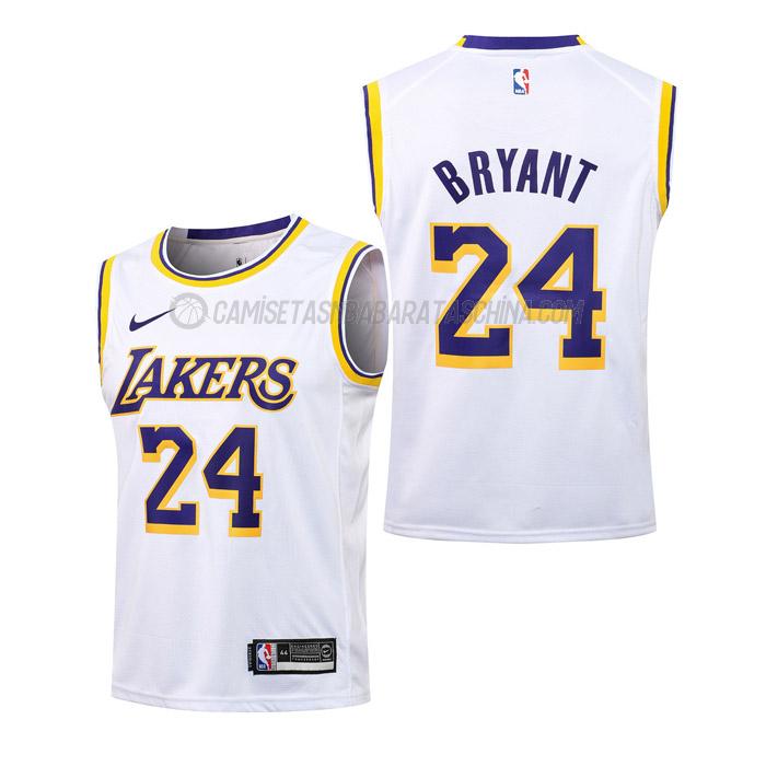 camiseta kobe bryant los angeles lakers de 24 niños association edition 2023 blanco