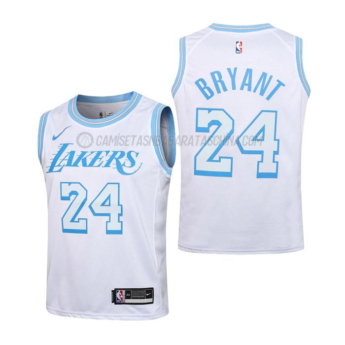 camiseta kobe bryant los angeles lakers de 24 niños city edition 2021 blanco