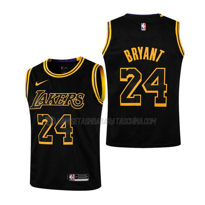 camiseta kobe bryant los angeles lakers de 24 niños earned edition 2021 negro