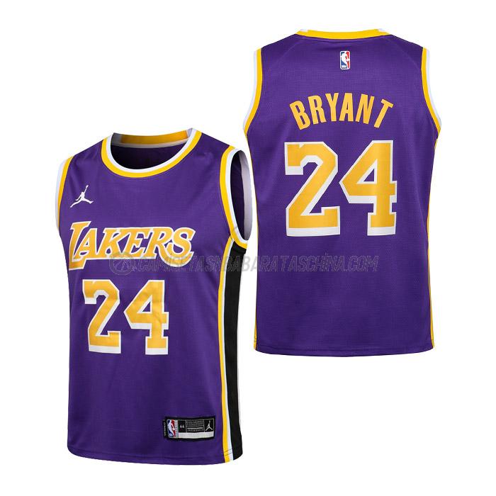 camiseta kobe bryant los angeles lakers de 24 niños statement edition 2023 púrpura