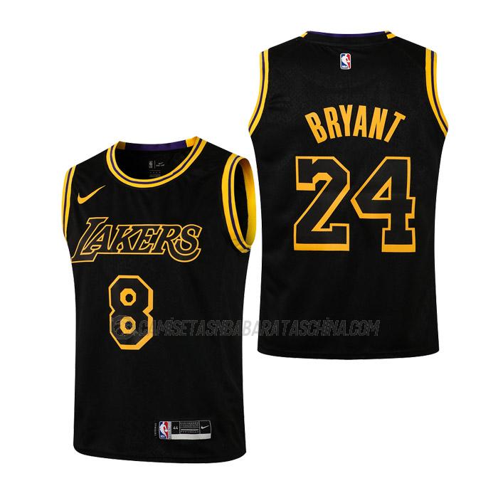 camiseta kobe bryant los angeles lakers de 8v24 niños earned edition 2021 negro