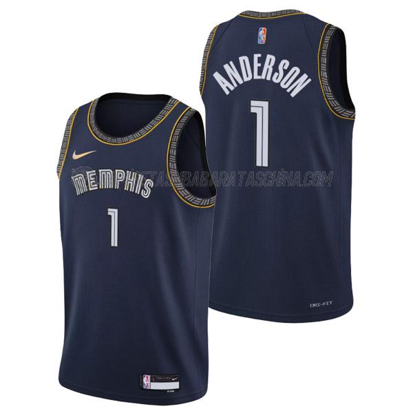 camiseta kyle anderson memphis grizzlies de 1 hombre city edition 2022 azul marino