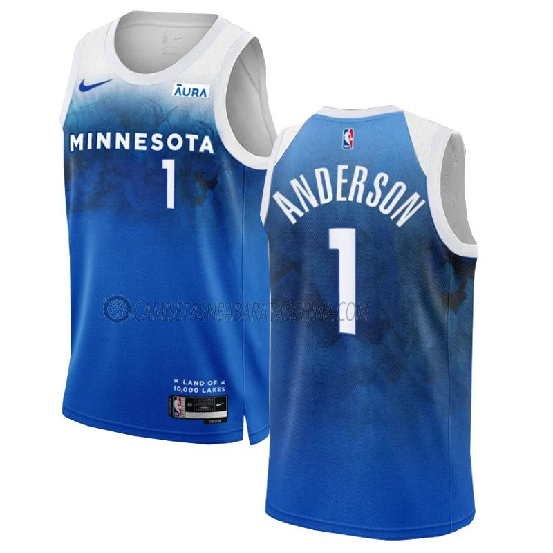 camiseta kyle anderson minnesota timberwolves de 1 hombre city edition 2023-24 azul