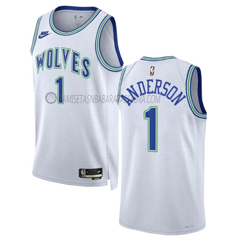 camiseta kyle anderson minnesota timberwolves de 1 hombre classic edition 2023-24 blanco