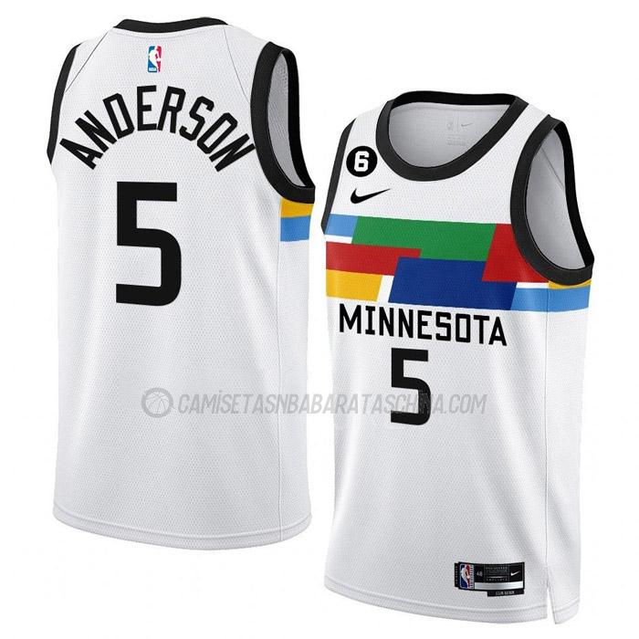 camiseta kyle anderson minnesota timberwolves de 5 hombre city edition 2023 blanco