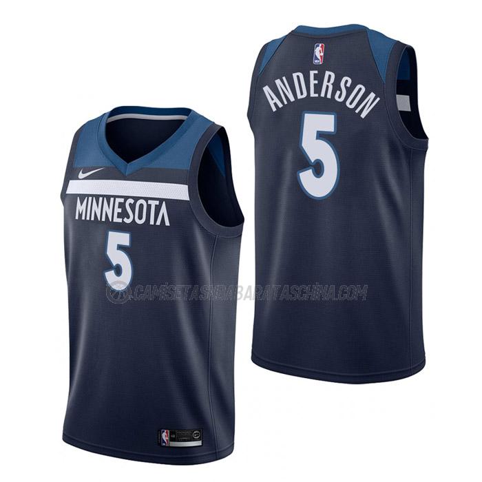 camiseta kyle anderson minnesota timberwolves de 5 hombre icon edition 2023 azul marino