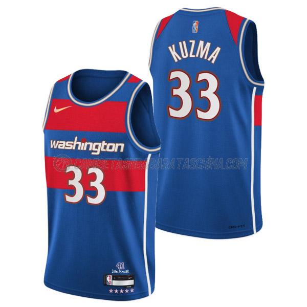 camiseta kyle kuzma washington wizards de 33 hombre city edition 2022 azul