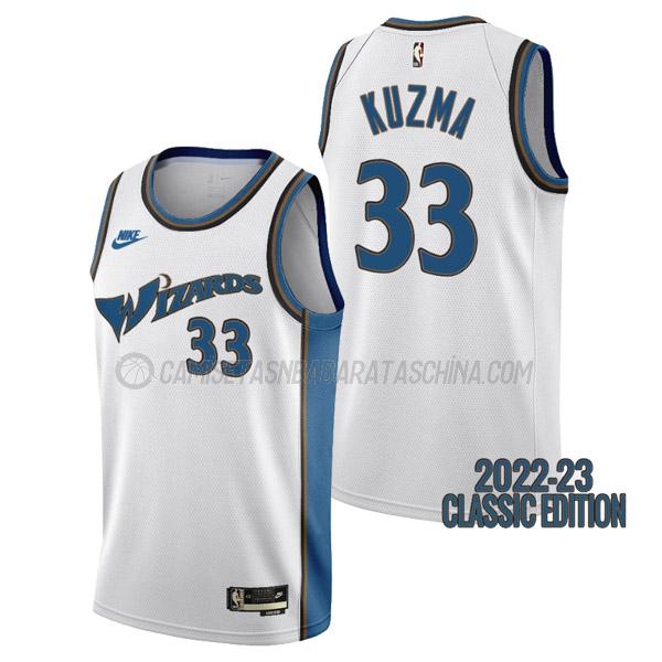 camiseta kyle kuzma washington wizards de 33 hombre classic edition 2023 blanco