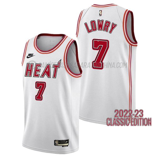 camiseta kyle lowry miami heat de 7 hombre classic edition 2023 blanco